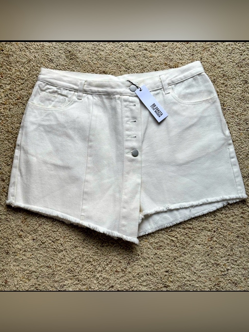 NEW BB Dakota by Steve Madden Womens White Denim Skort - Size XL